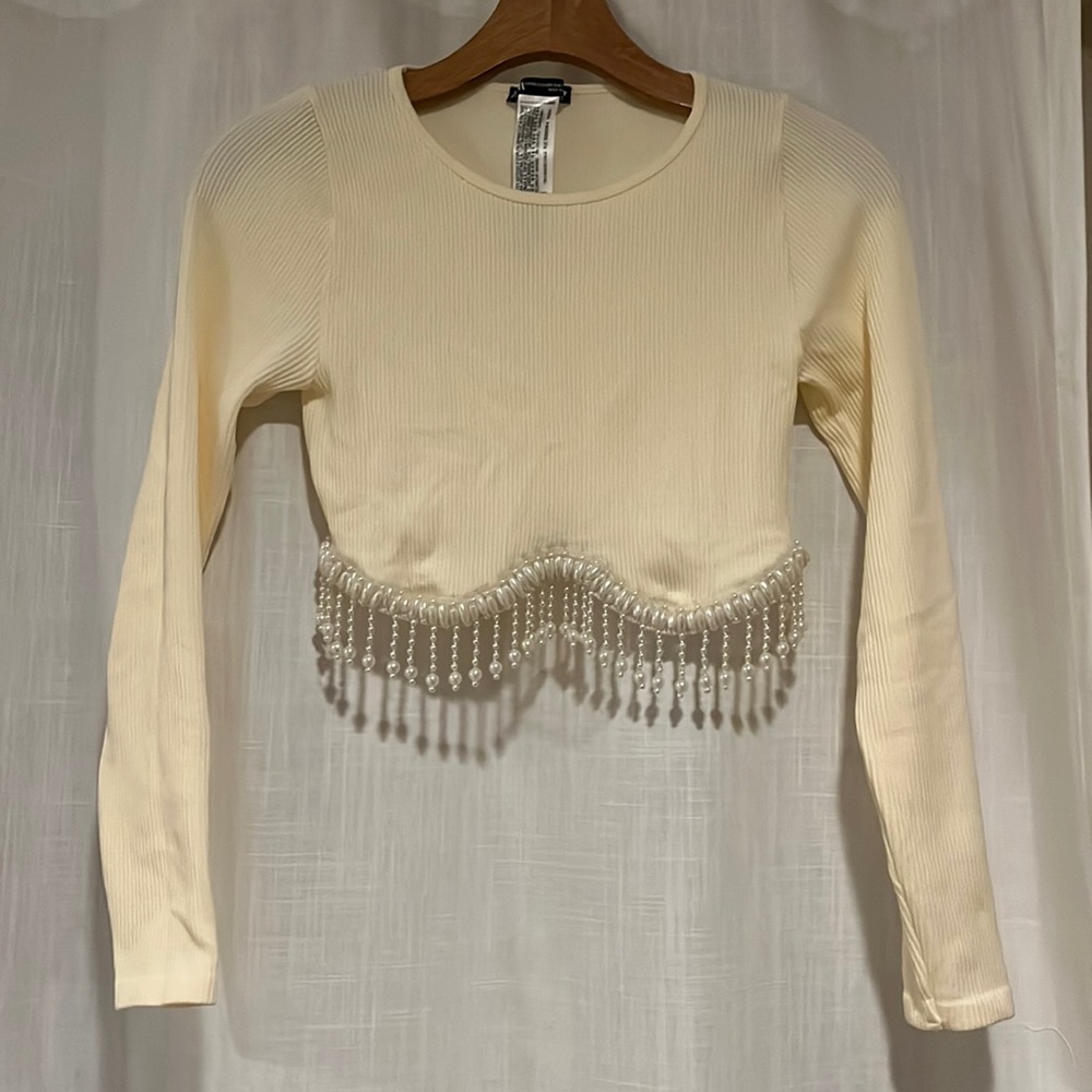 Zara Pearl fringe top, bridal!